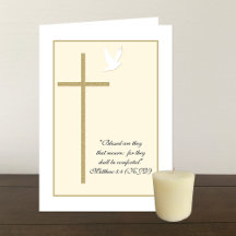 Religiösa Christian Sympathy Card - Kor & Dove
