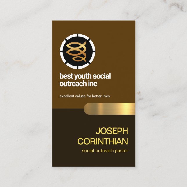 Religiösa Christian Three Fish Retro Lagrar Church Visitkort (Framsida)