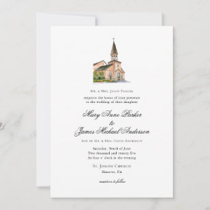 Religiösa Church Bröllop Inbjudningar