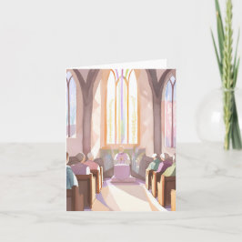 Religiösa Church Watercolor | Helgdag Prayer Kort