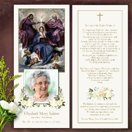 Religiösa Coronation Mary Funeral Tack You Card
