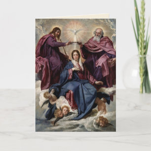 Religiösa Coronation of the Virgin Heliga Trinity Kort