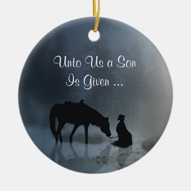 Religiösa Cowboy Church Western Ornament (Framsidan)
