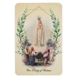 Religiösa Dam i den katolska Vintagen Fatima Magnet