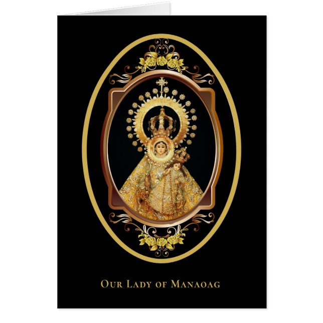 Religiösa Dam i Manaoag Filippinernas katolik Hälsningskort (Framsidan)