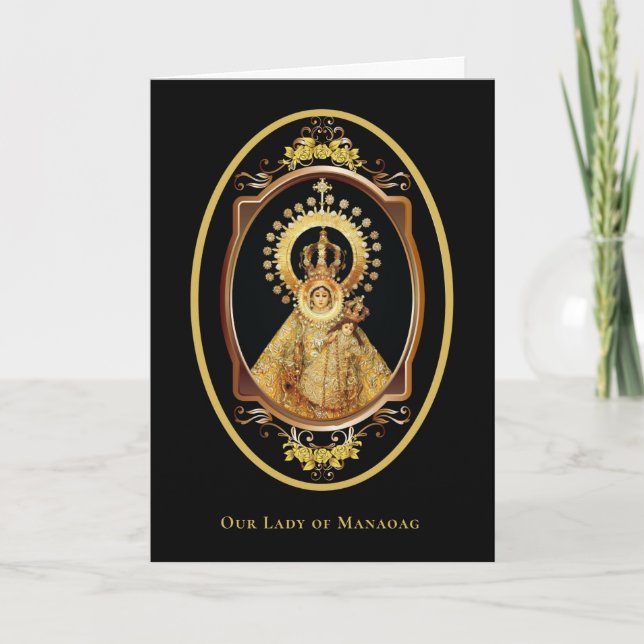 Religiösa Dam i Manaoag Filippinernas katolik Kort (Framsida)