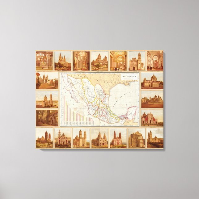 Religiösa Diagram över Mexiko Canvastryck (Framsida)