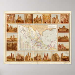 Religiösa Diagram över Mexiko Poster