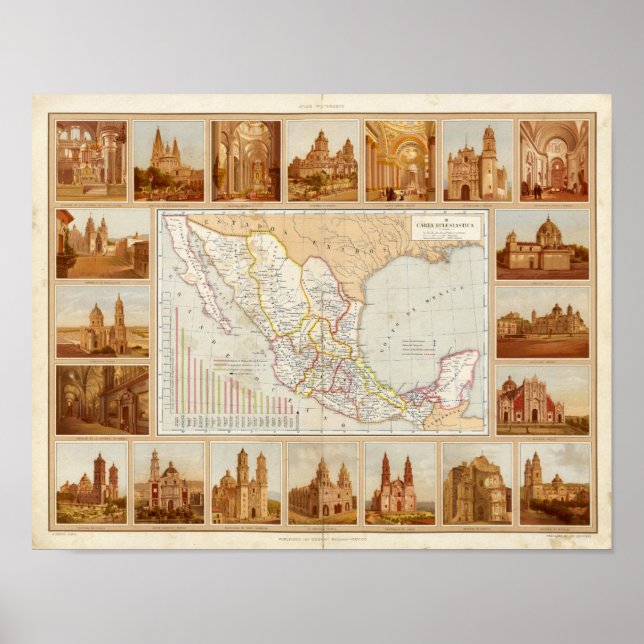 Religiösa Diagram över Mexiko Poster (Framsidan)