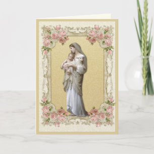 Religiösa Elegant Guld Virgin Mary Ro Kort