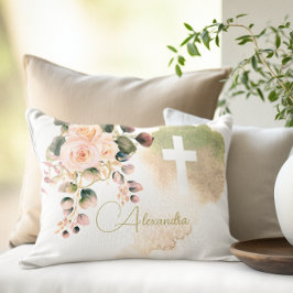 Religiösa Elegant Ro Rosa Tvättar Kor Prydnadskudde