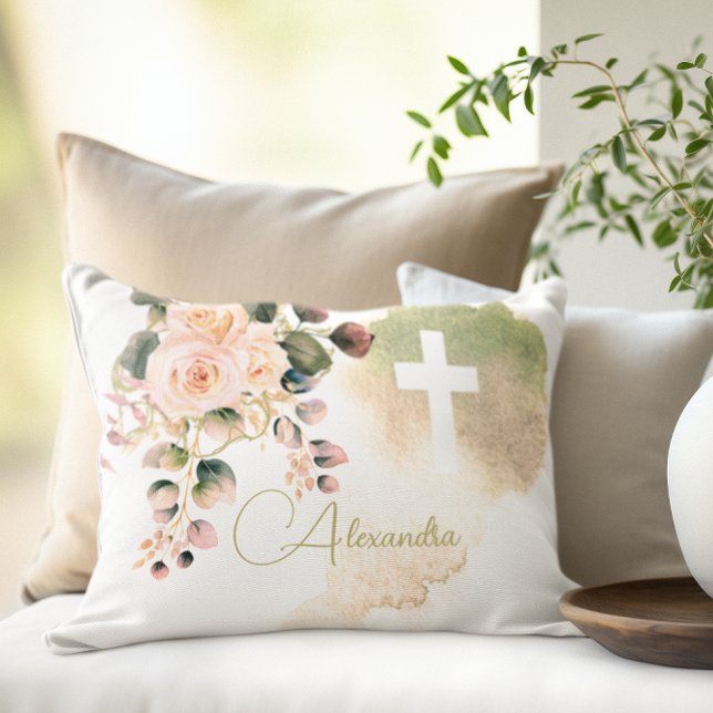 Religiösa Elegant Ro Rosa Tvättar Kor Prydnadskudde (Skapare uppladdad)