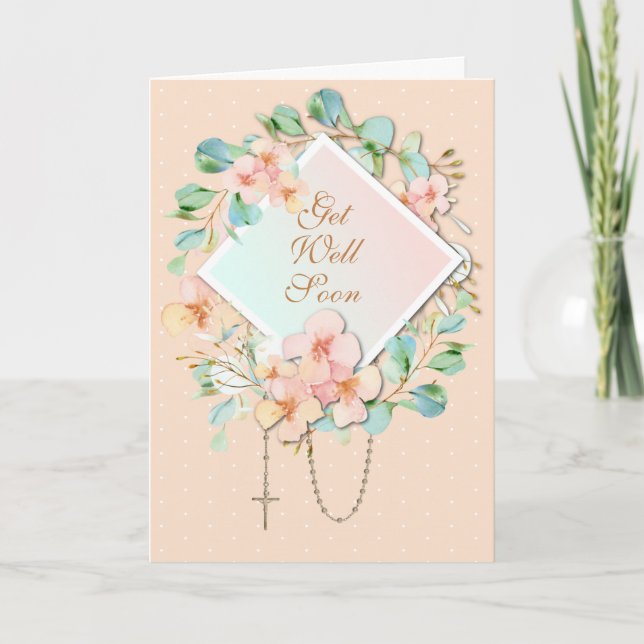 Religiösa Eucalyptus Rosary Virgin Mary Scripture Kort (Framsida)