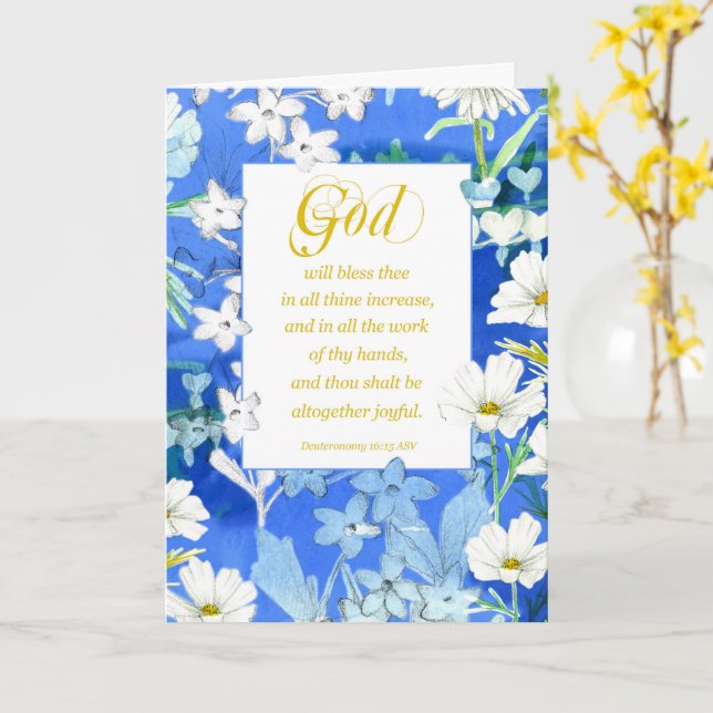 Religiösa Fågeldags-friktionsblommor Kort (Gul blomma)