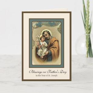 Religiösa Fars dag Vintage St. Joseph Prayer Kort