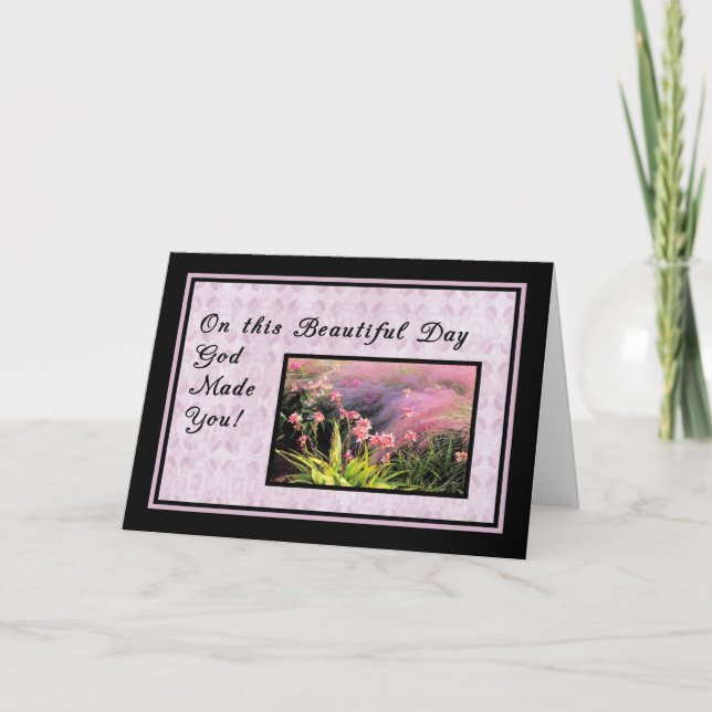 Religiösa födelsedagskort med Rosa Orchids Kort (Framsida)
