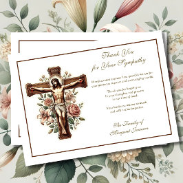 religiösa för katolsk Crucifix Blommigt för religi Tack Kort