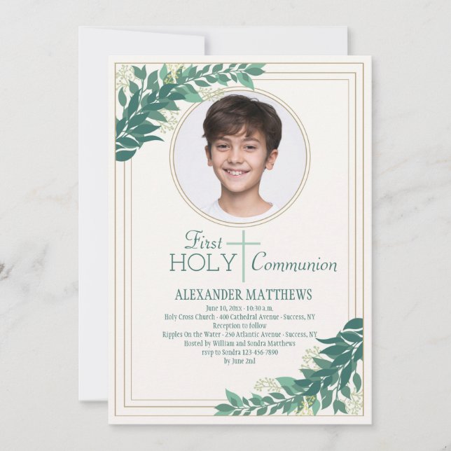 Religiösa för omsorgsfullt foto inbjudningar (Framsida)