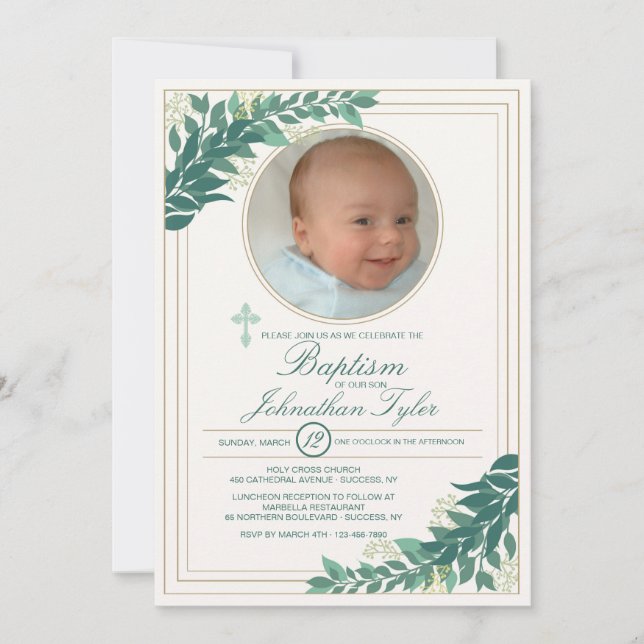 Religiösa för omsorgsfullt foto inbjudningar (Framsida)