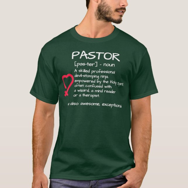 Religiösa för praktisk Pastor Definition T Shirt (Framsida)