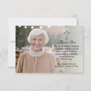 Religiösa Foto Memorial Funeral Tack You Card Kort