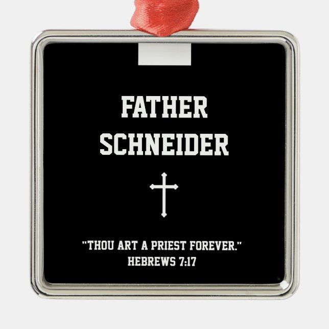 Religiösa från den katolska prästen Black Clergy C Julgransprydnad Metall (Framsidan)