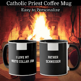 Religiösa från den katolska prästen Black Clergy C Mugg