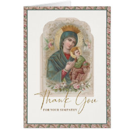 Religiösa Funeral Sympathy Virgin Mary Tack Hälsningskort