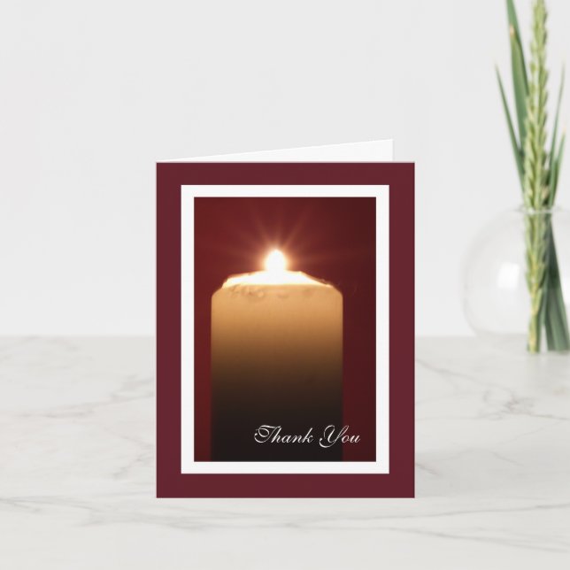Religiösa Funeral Tackkort Card - ljus (Framsida)