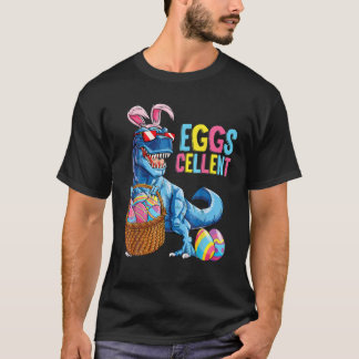 Religiösa FUNNY S of Dino in Bunny Cap Eggs Basket T Shirt