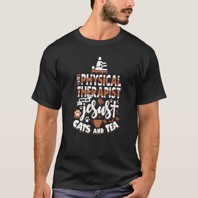Religiösa Fysikalisk terapi Kats Jesus Tea Physio T Shirt (Framsida)