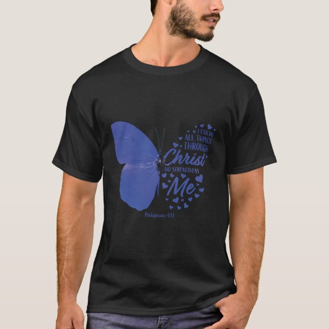 Religiösa ger kvinnor hennes fjäril Christian Sayi T Shirt (Framsida)