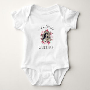 Religiösa Girl Baby St. Therese Rosa ros T Shirt