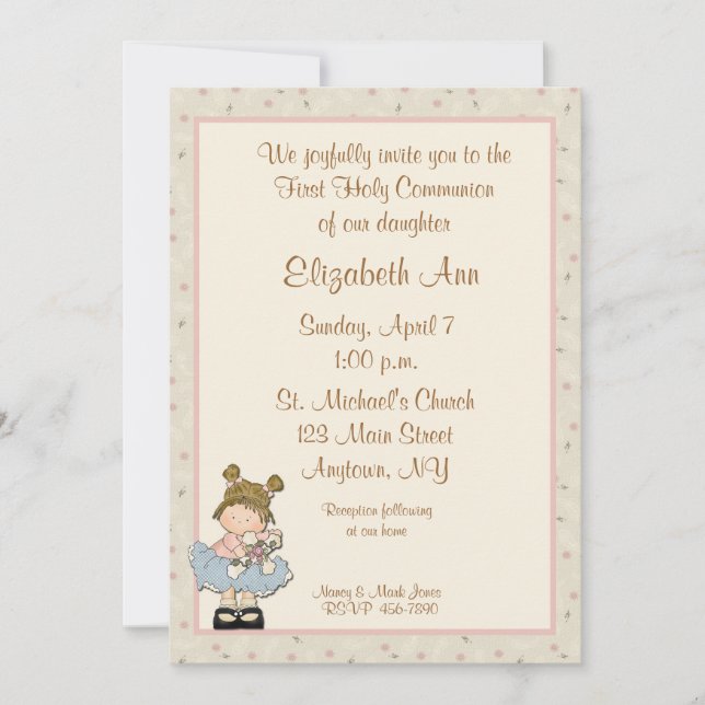 Religiösa Girl Kor Inbjudningar (Framsida)