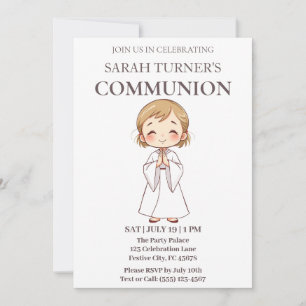Religiösa Girls First Communion Christian Inbjudningar