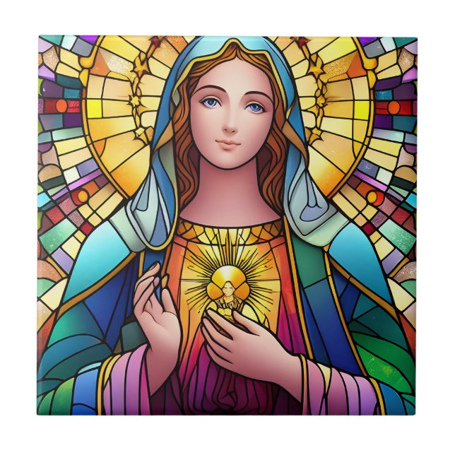 Religiösa Glasskikt Kakelplatta (Framsidan)