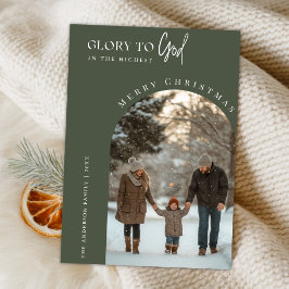 Religiösa Glory to God jul Arch Photo Julkort