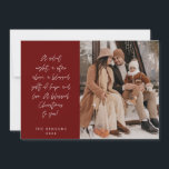 Religiösa, God jul, Christian Family Photo Julkort<br><div class="desc">Religiösa, kristen, God jul, Season Hälsning, Happiest Helgdag, God jul, brugundrött tema. ( En tyst natt, en stjärna ovanför, en välsignad gåva av hopp och kärlek. En välsignad jul för dig! ) Fira säsongen med det här familjefotokortet (utskrivet och/eller digitalt, hälsning sänt via e-post, som bilaga) Det är fullt anpassade...</div>