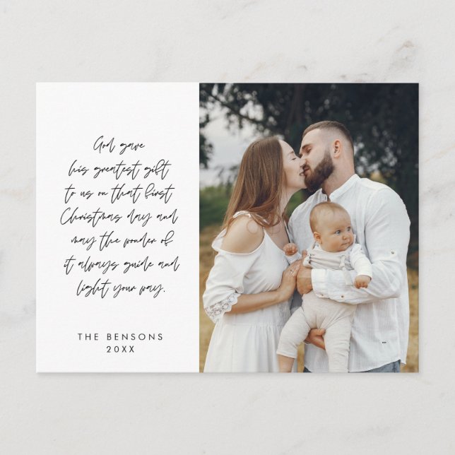 Religiösa, God jul, Christian Family Photo Vykort (Framsida)
