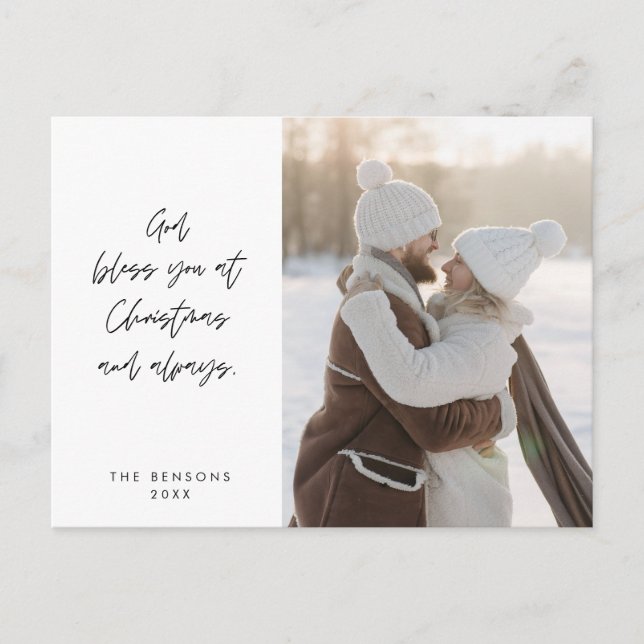 Religiösa, God jul, Christian Family Photo Vykort (Framsida)