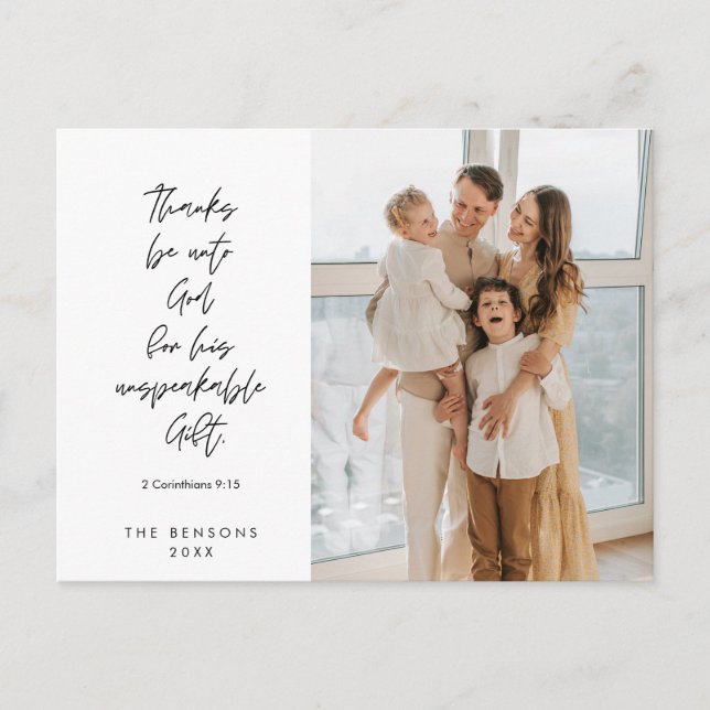 Religiösa, God jul, Christian Family Photo Vykort (Framsida)