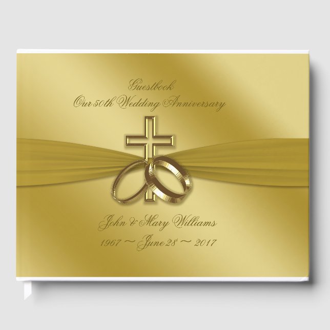 Religiösa Golden 50-årsjubileum Guestbook Gästböcker (Framsida)