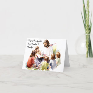 Religiösa Grandföräldrar Day Card God & Children Tack Kort