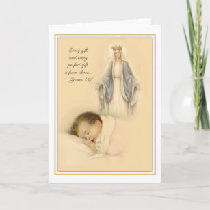 Religiösa Grattis Nyfödd bebis Virgin Mary Kort