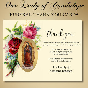 Religiösa Guadalupe Condolence Tack Kort