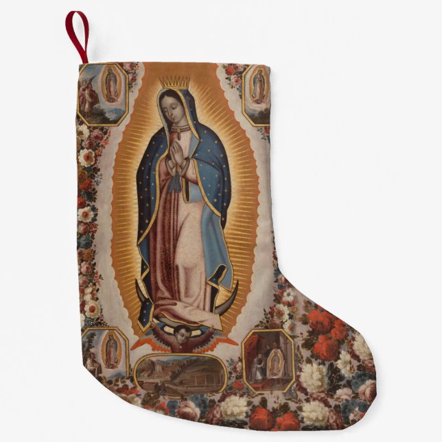 Religiösa Guadalupe Virgin Mary Catholic Prayer Liten Julstrumpa (Framsidan)