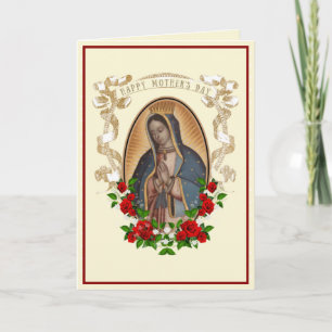 Religiösa Guadalupe Virgin Mary Mors dag Card Kort