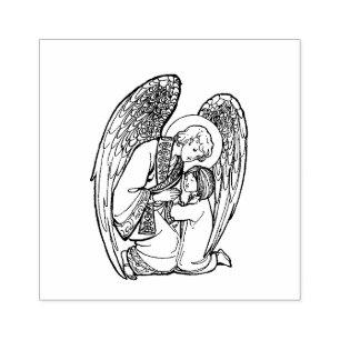 Religiösa Guardian Angel med barn Stämpel