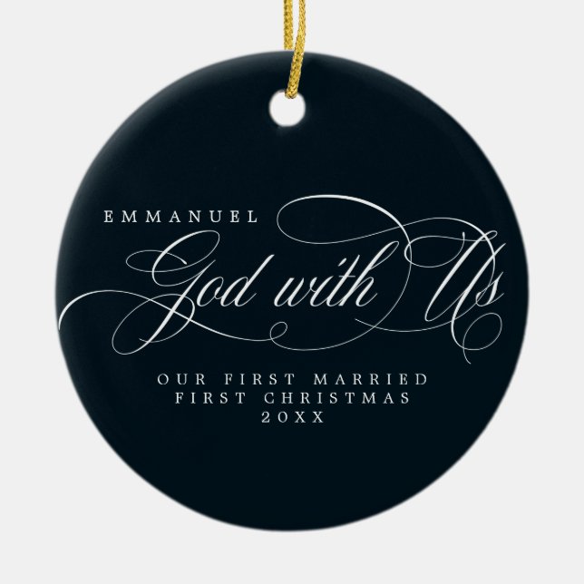 Religiösa Gud med oss foto 1:a marristen jul Julgransprydnad Keramik (Framsidan)