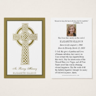 Religiösa Guld Celtic Kor-begravningskort Visitkort